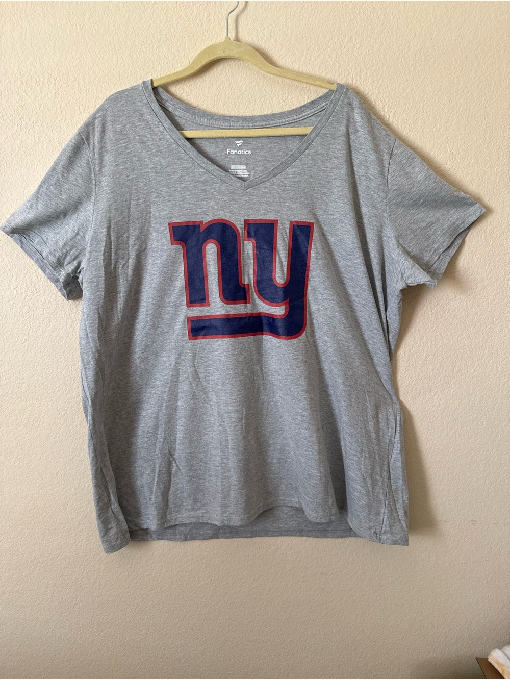 Fanatics New York Giants SKATTEBO V-Neck T-Shirt Gray NFL Football 3XL New